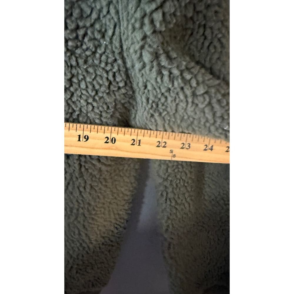 Vans Mens Olive Green Sherpa Fleece Quarter Zip Pullover Graphic Skater M - Picture 5 of 7